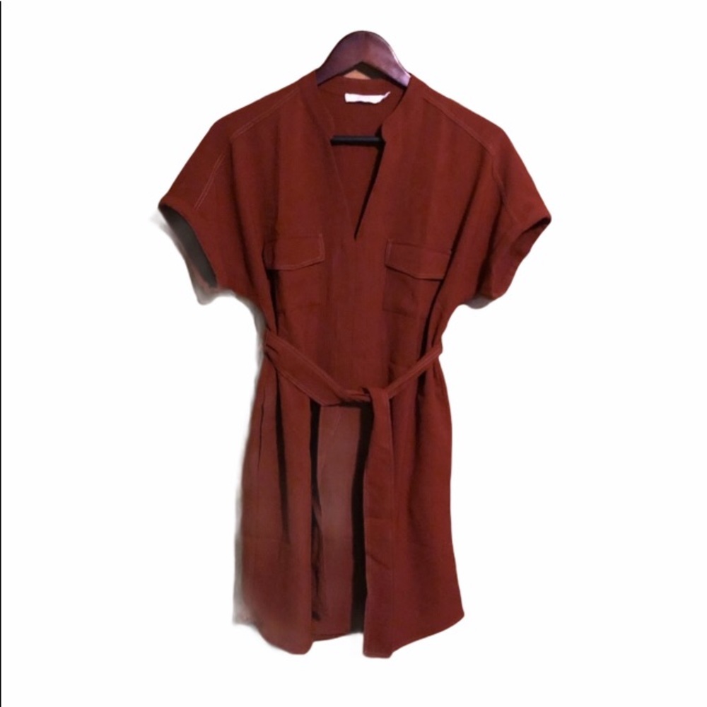 Nordstrom Lush rust shirt dress tunic size S